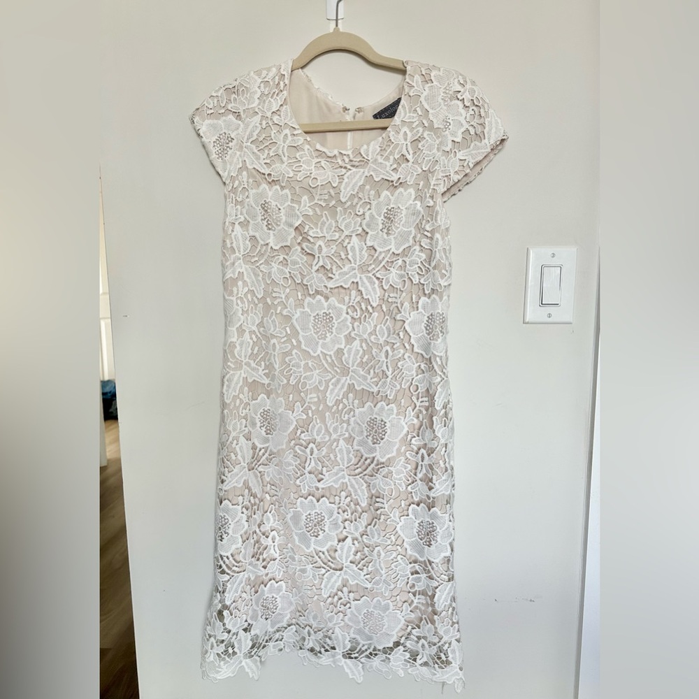 Luxology Cream Appliqué Dress